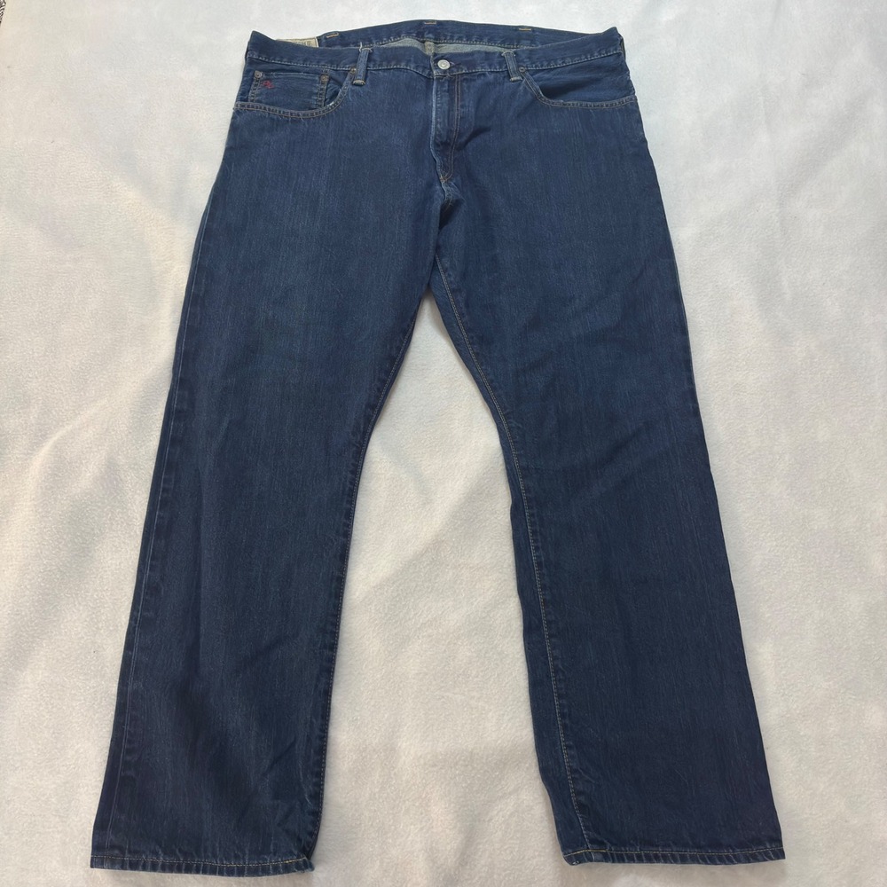 Polo Ralph Lauren Mens Classic Straight Leg Jeans Dark Wash Blue 40x30 Cotton